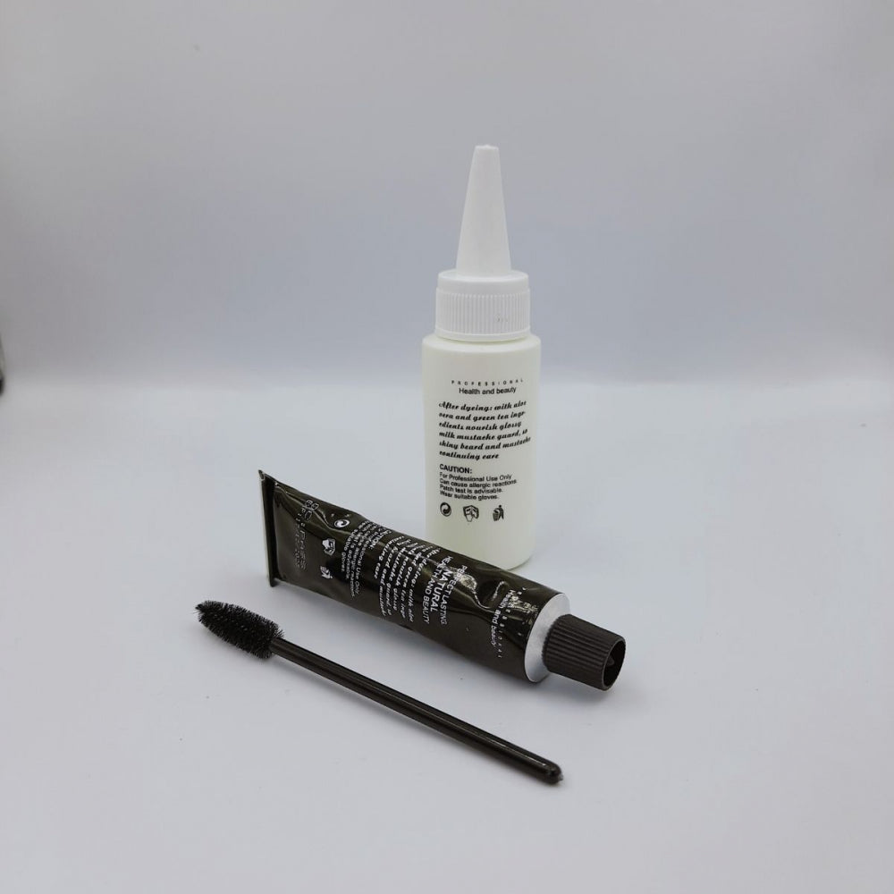 Zehui Professional Waterproof Eyelash Eyebrow Dye Tint Gel Eye Brow Mascara Cream Brush Kit Black