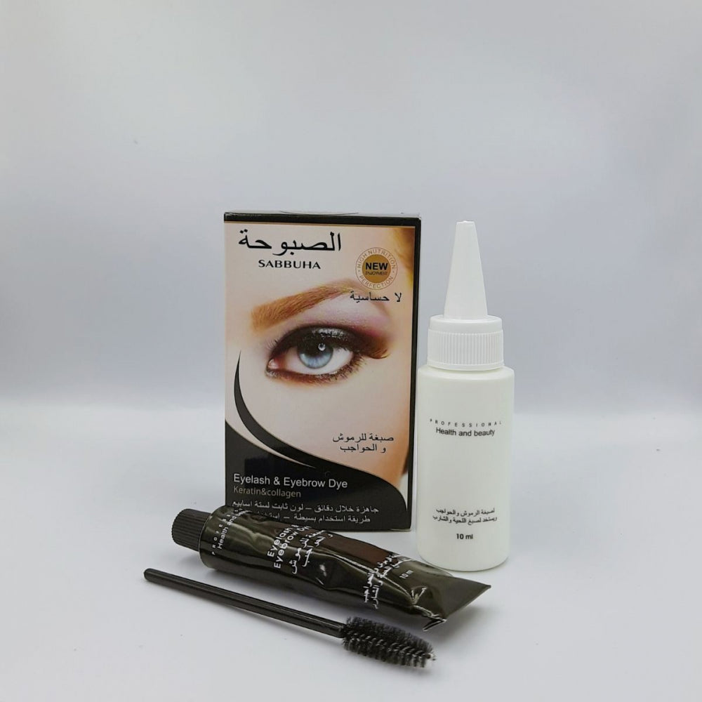 Zehui Professional Waterproof Eyelash Eyebrow Dye Tint Gel Eye Brow Mascara Cream Brush Kit Black