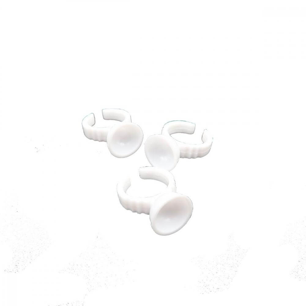 100 PCS Disposable Plastic Glue Ring for Eyelash Extensions