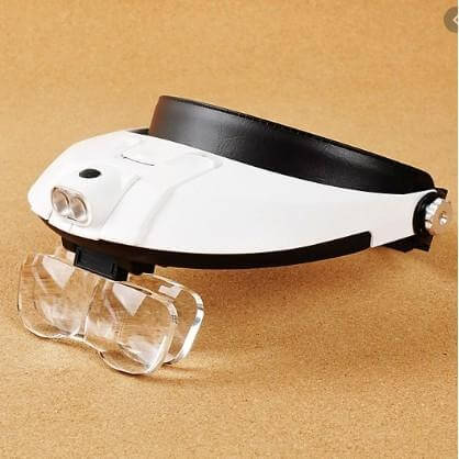 Magnifier Glasses w/LED Light/Lightweight Frame Lenses & Adjustable Ear & Nose Pieces for Eyelash Extensions Reading Jewelry Crafting Esthetician