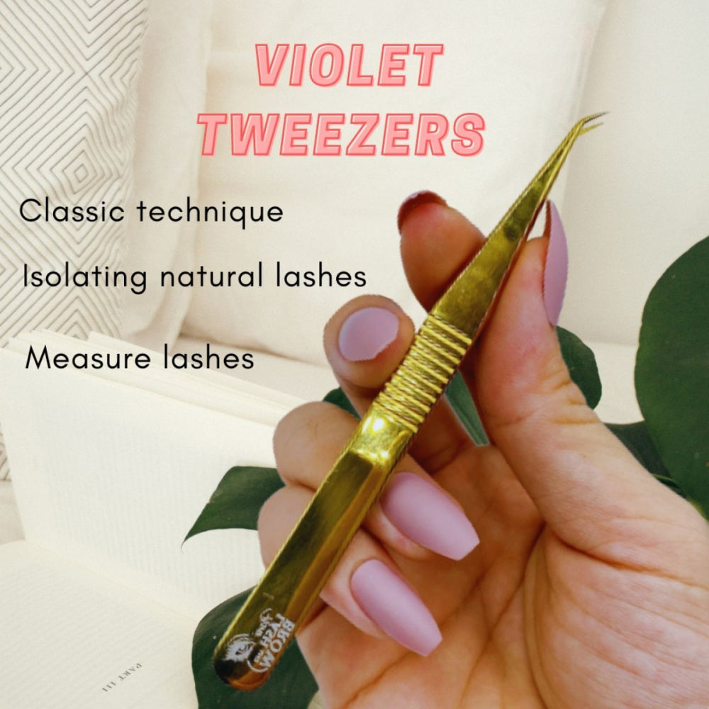 Violet Eyelash Extension Tweezers